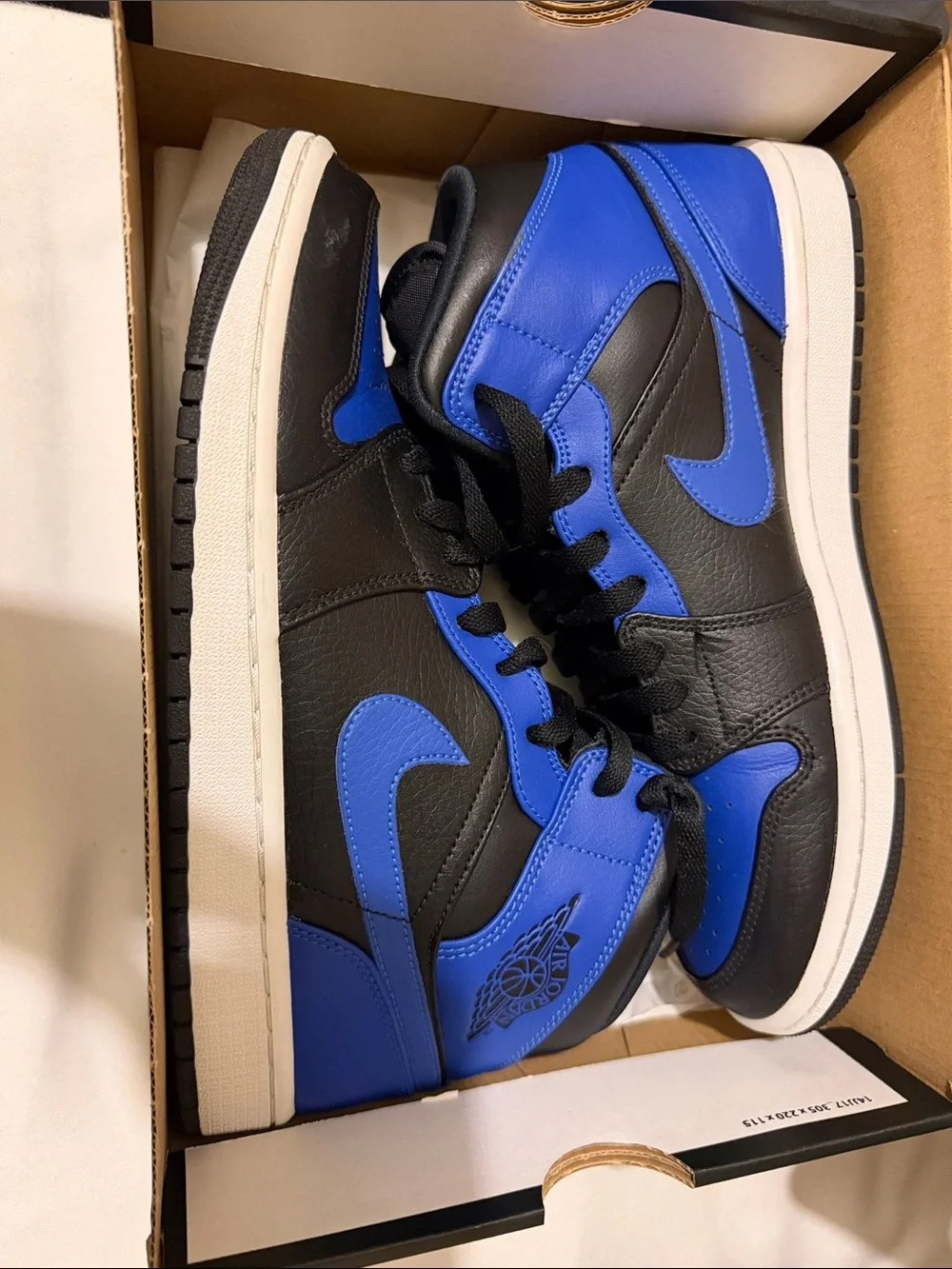 Air Jordan 1 Mid with Box - Black/Royal/White